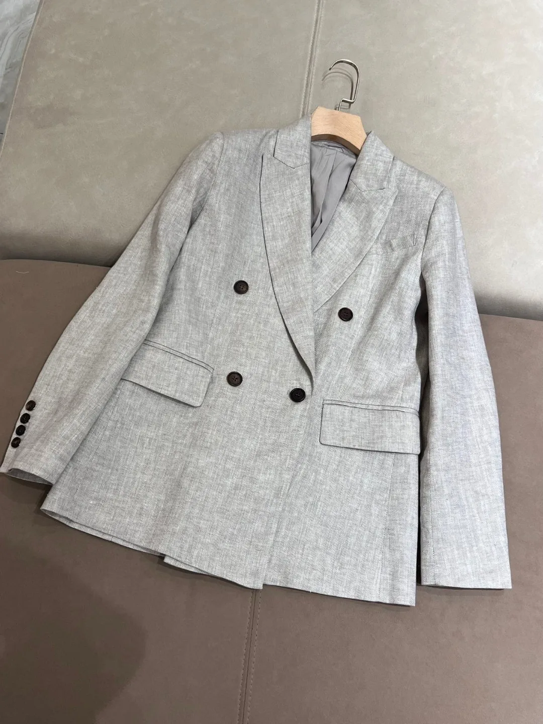 Pantaloni da donna primaverili Completo giacca blazer in lino + gilet + pantaloni a matita dritti a vita alta Set da 3 pezzi Abbigliamento femminile