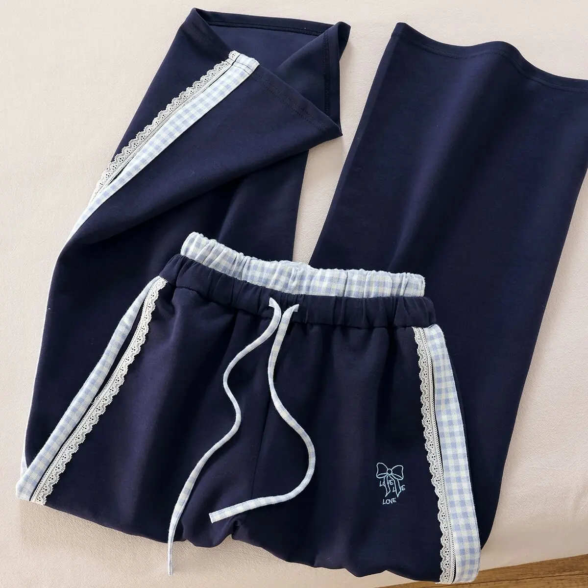 ارتفاع الخصر منقوشة الربط سراويل تقليدية المرأة فضفاضة مستقيم الساق بنطلون لا تبول حول الساق القرد التخسيس و Sli