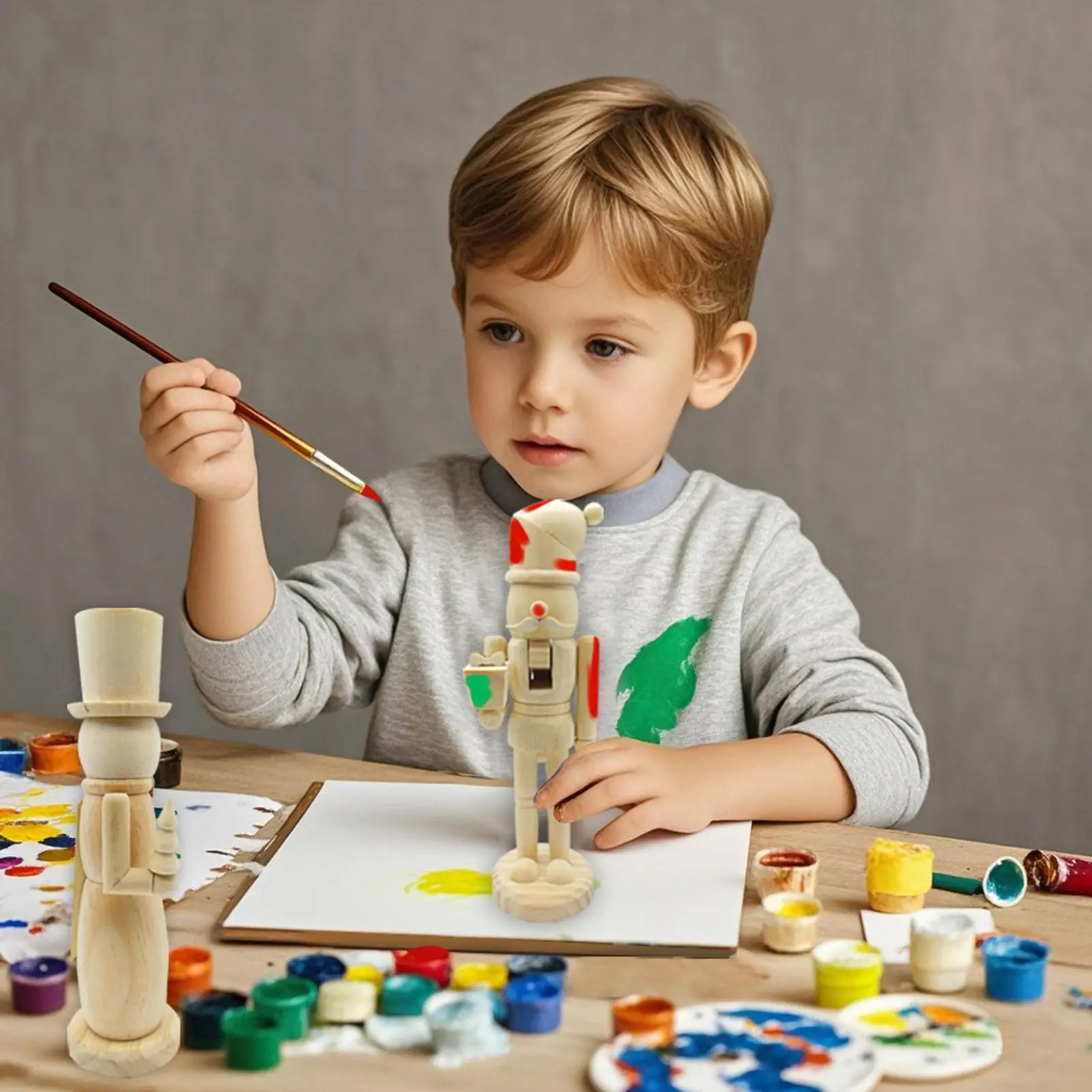 

Цельные деревянные рождественские Щелкунчики «сделай сам», художественные проекты, неокрашенные рождественские украшения для полки, праздничный стол, гостиная, дом