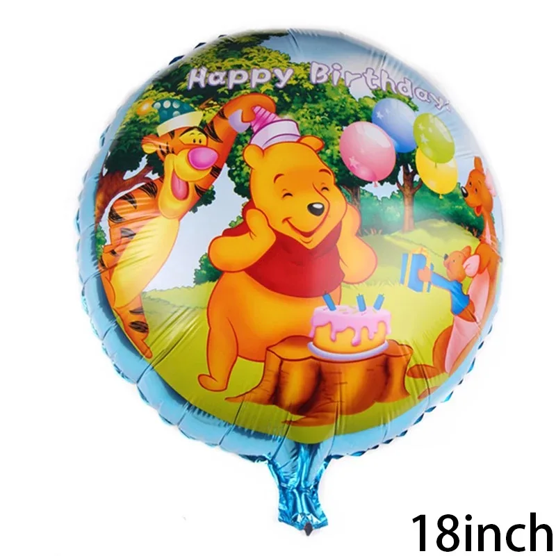 Cartoon Winnie Bear Theme Gold Number 1-9 Foil Balloon Set Children Birthday Party Decoration Baby Shower Supplies Gifts