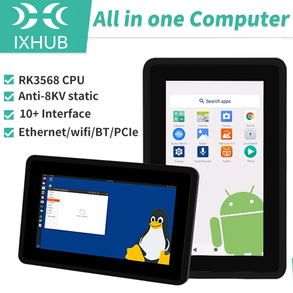 

IXHUB 7 inch Panel Embedded All in One Android Tablet Linux Ubuntu HMI Touch Screen Open Frame TFT LCD Monitor Quad Core Module