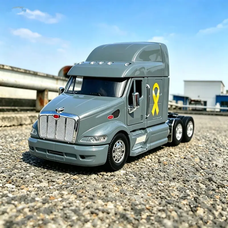 1/32 Legierungs-Sattelzugmaschinen-Modell, Druckguss-Metall-Container-Schwerlast-LKW, Transportfahrzeug-Modell, Geschenk