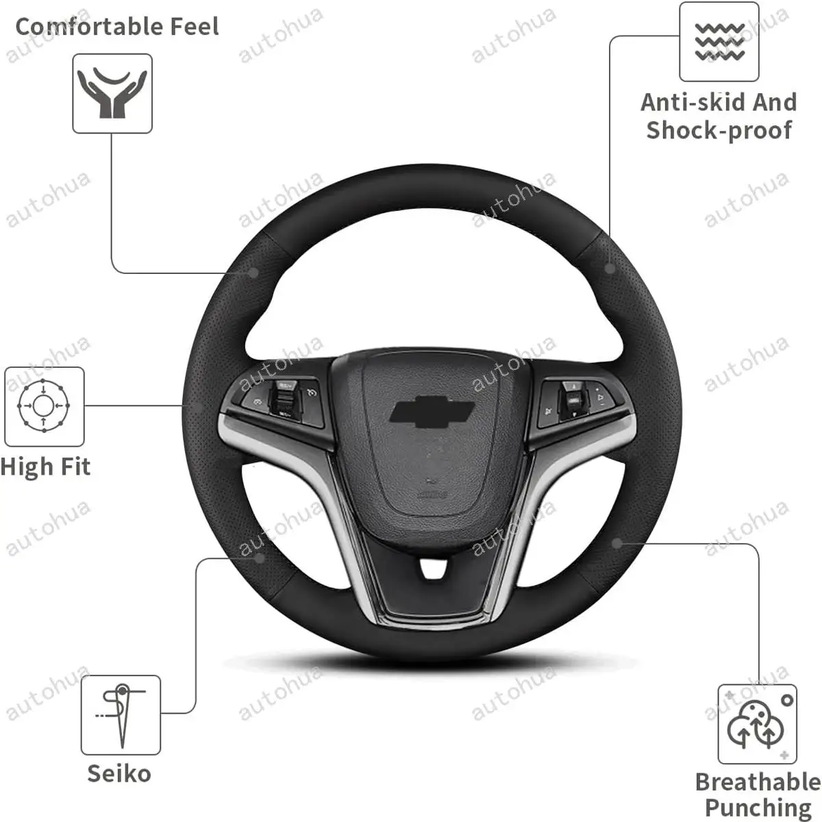 غطاء عجلة القيادة لسيارة شيفروليه 2014 ماليبو/2014 كامارو المكشوفة/2014 كامارو/2013 ماليبو ECO/2013 ماليبو/2012 سونيك سيدان