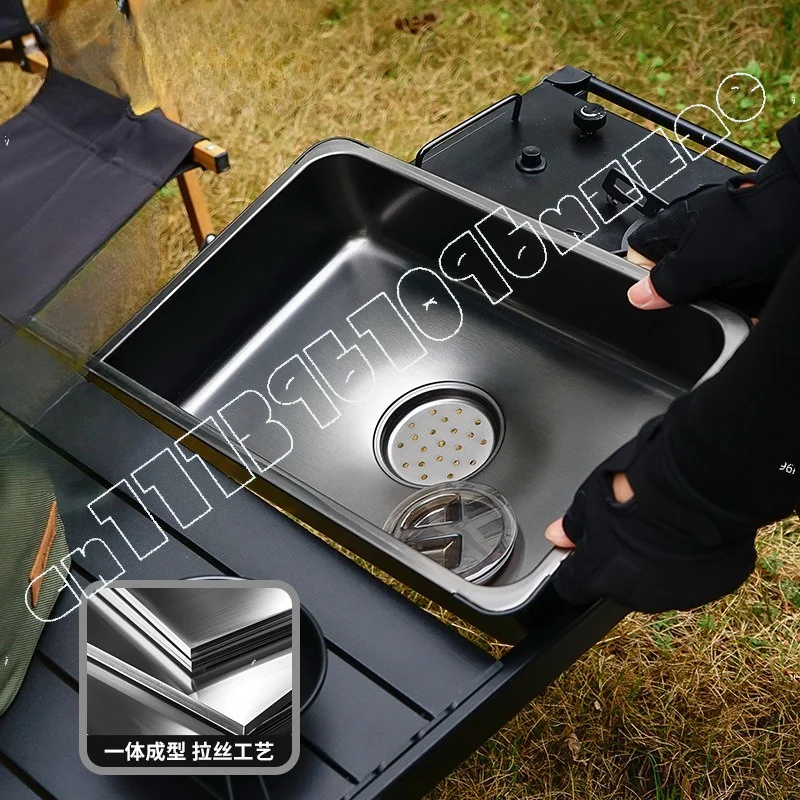 Steel Sink Basin Camping Picnic Drain Basket Dishwashing Multi-functional Kitchen Water Storage Basin