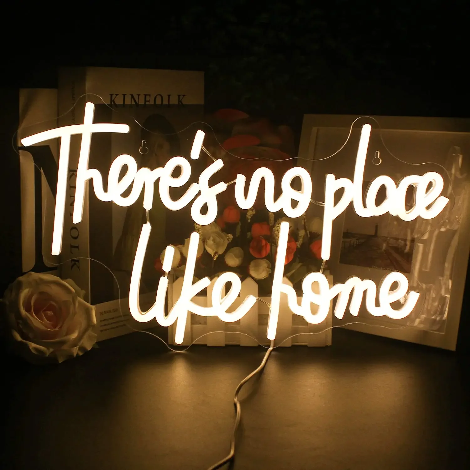 There‘s No Place Like Home Neon Sign for Wall Decor Wedding,Home Party,USB Connectivity Bedroom Decor,Home Decor