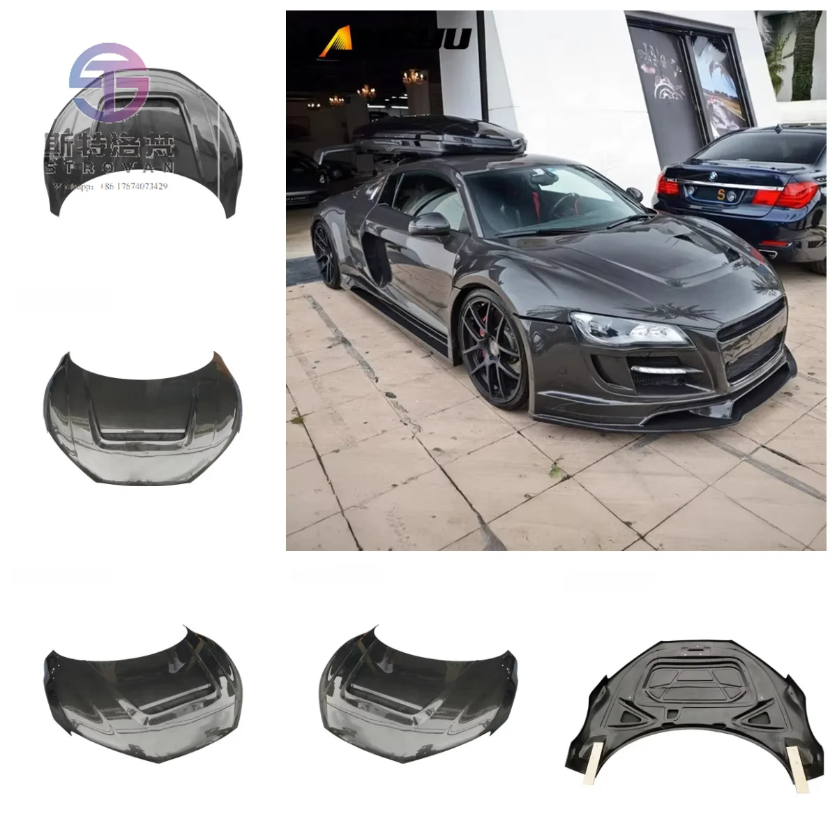 

Cc 2008-2015 Auto Body Systems R8 PPI Style Carbon Fiber Engine Hood for R8 Front Bonnet