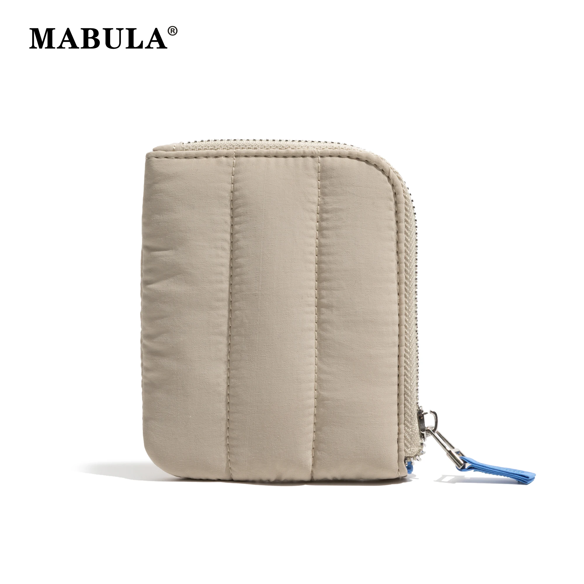 MABULA Gepolsterte, gesteppte, gestreifte Geldbörse, kleine, leichte, tragbare Nylon-Dokumententasche für Damen, einfache, lässige Clutch-Geldbörse