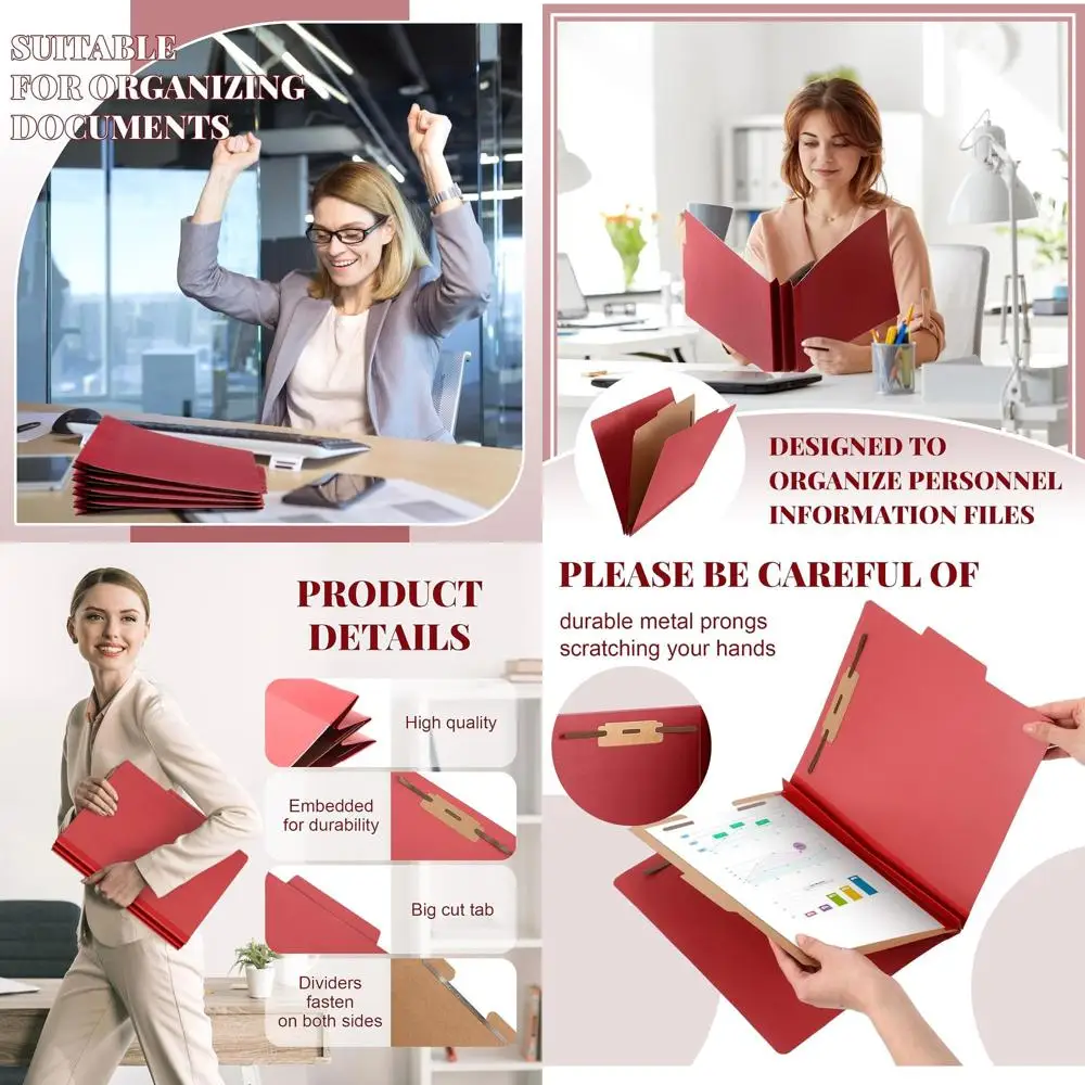 Расширяющиеся органайзеры для файлов формата Letter с застежками, 48 карманов, красные, идеально подходят для учителей, духовенства, офисов, церковных пожертвований.