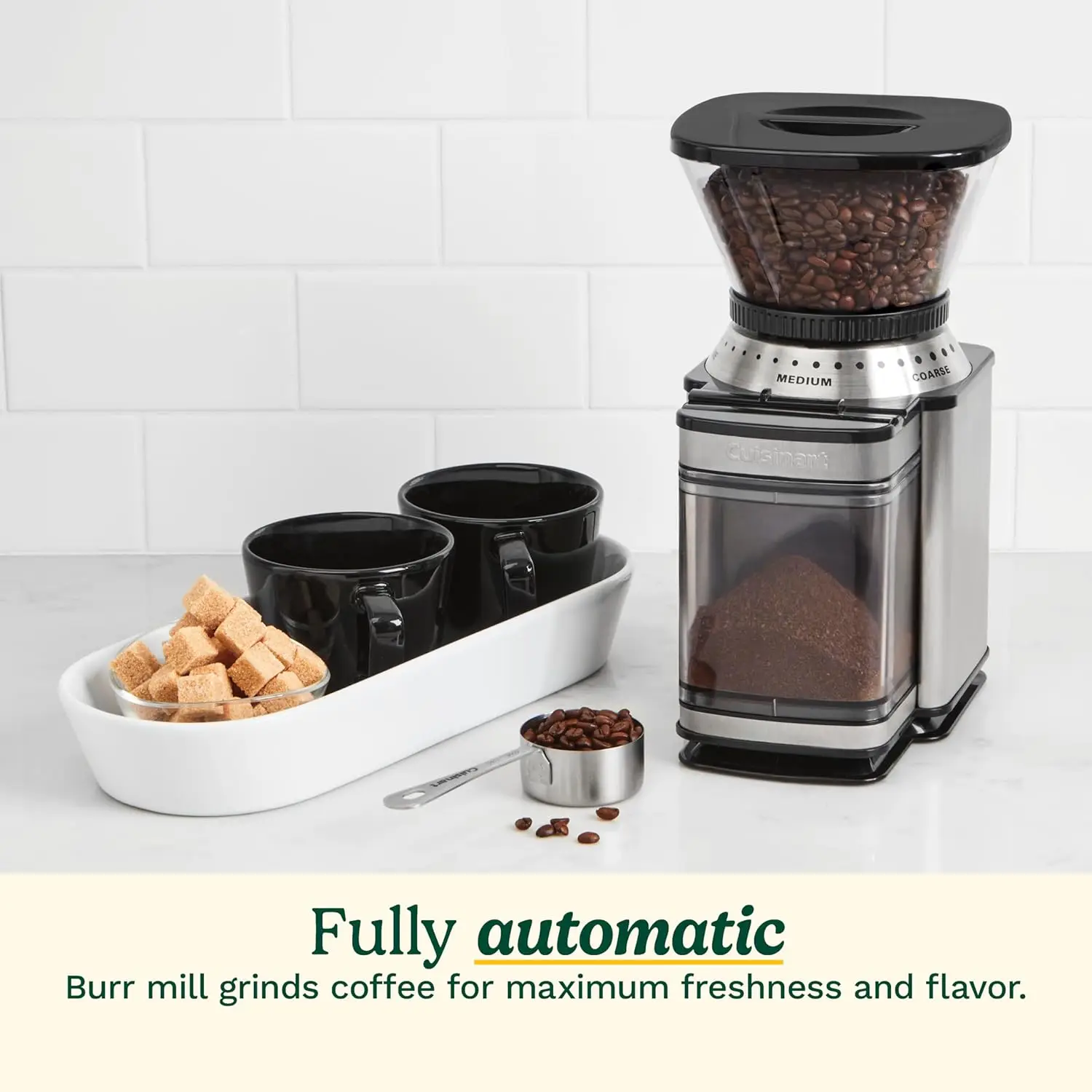 Coffee Grinder, Electric Burr One-Touch Automatic Grinder with18-Position Grind Selector, Stainless Steel, DBM-8P1