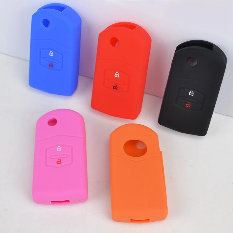 Fit For Mazda Demio 3 5 6 M3 M5 CX7 CX9 RX8 MX5 MPV Case Fob Shell Skin Holder 2 Button Silicone Remote Flip Key Cover