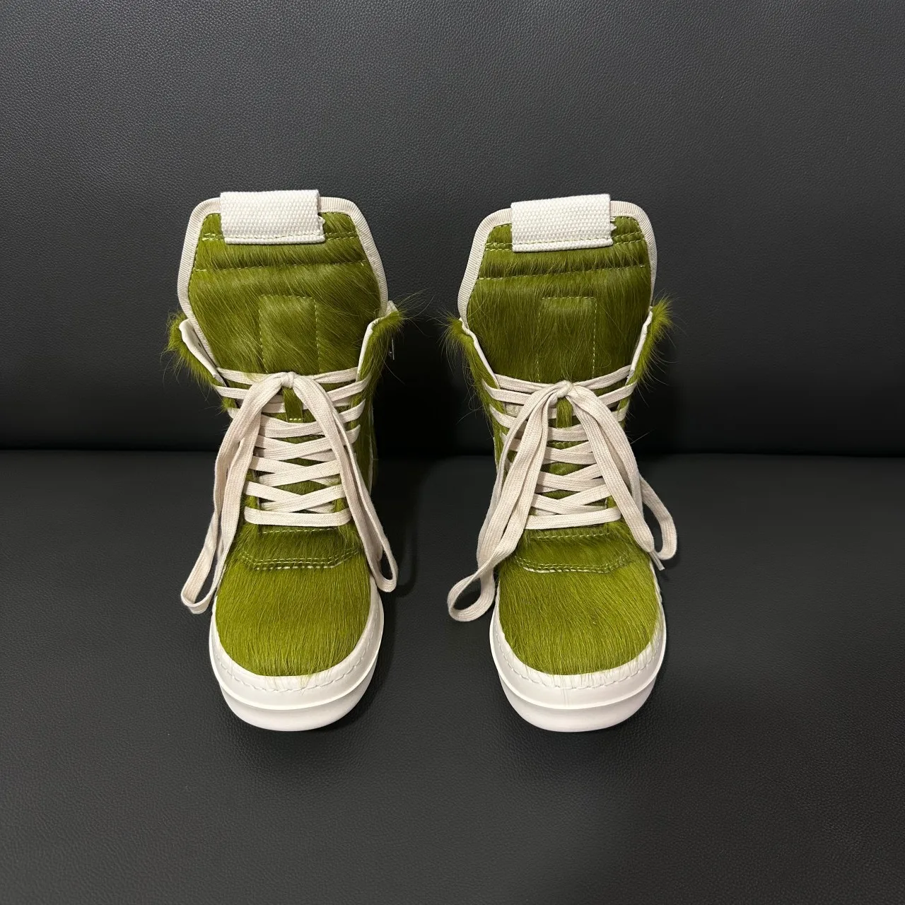 

Fashion Men Ankle Boot Green Horsehair Boots Women Sneaker Black Horse Hair High Top Shoe Ro Luxury Casual Shoes Zipper Sneakers