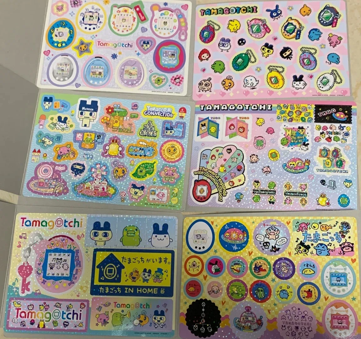 2025 جديد الأصلي بانداي تماغوتشي ملصق لطيف الكرتون عمل الشكل سعيد ملصق مجموعة مجموعة للأطفال عيد ميلاد لعبة هدية