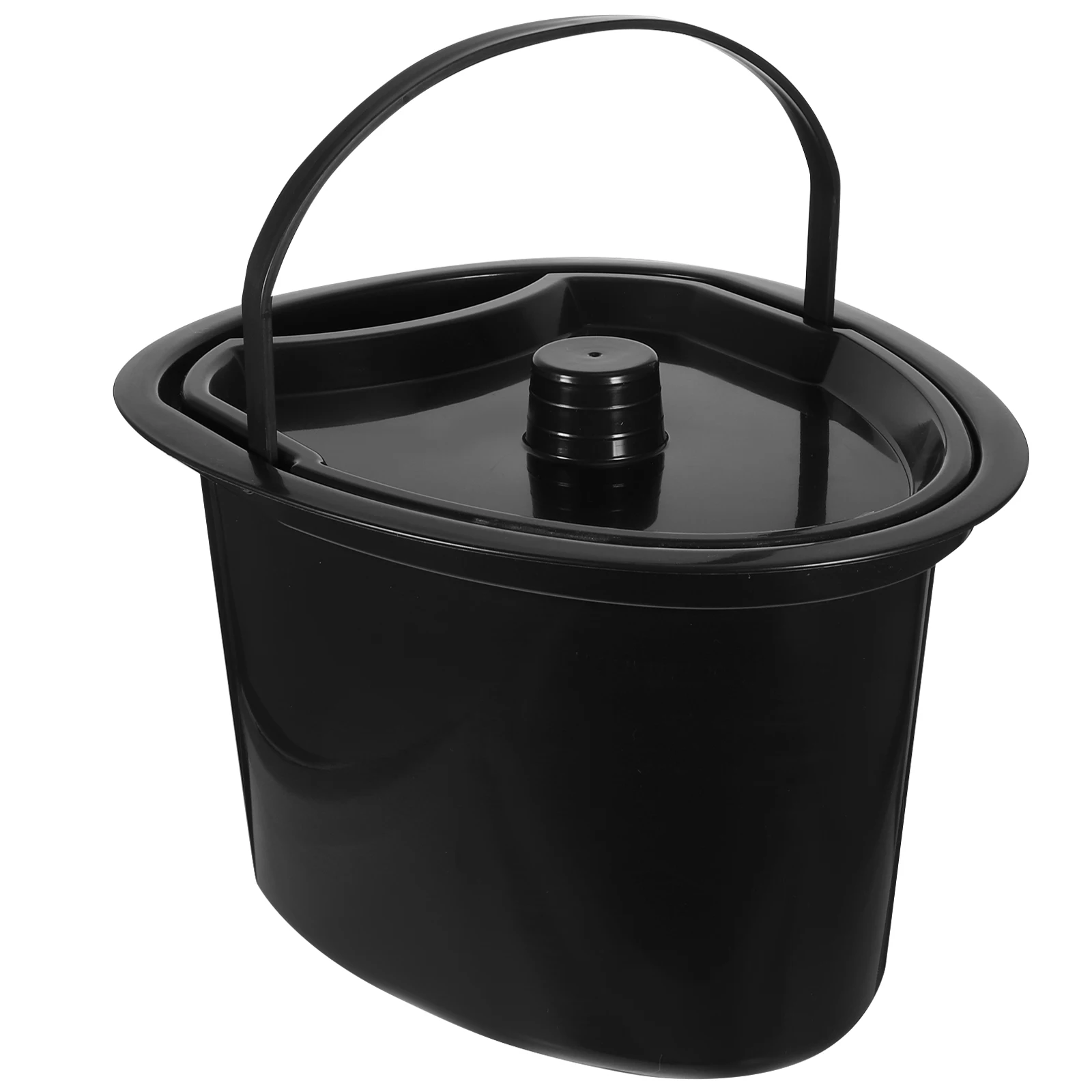 

Potty Bucket 5L Black Elderly Adult Chamber Pot Lid Plastic Urine Spittoon Disabled Commode Handle Toilet Household Bathroom