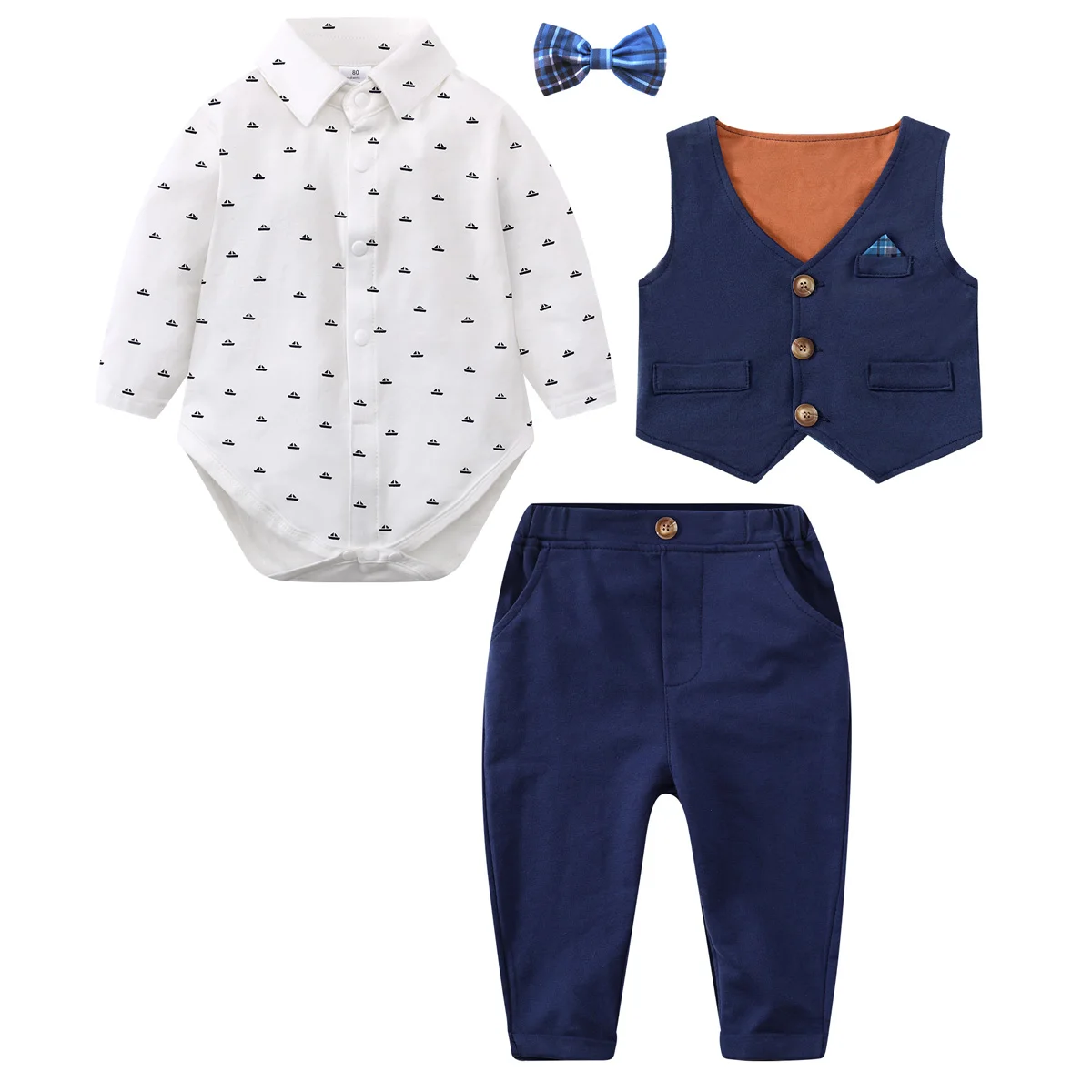 Baby Boy Outfit Easter Clothes Toddler Suit 1st Infant Birthday Party Clothing Set Newborn Wedding Formal Bodysuit