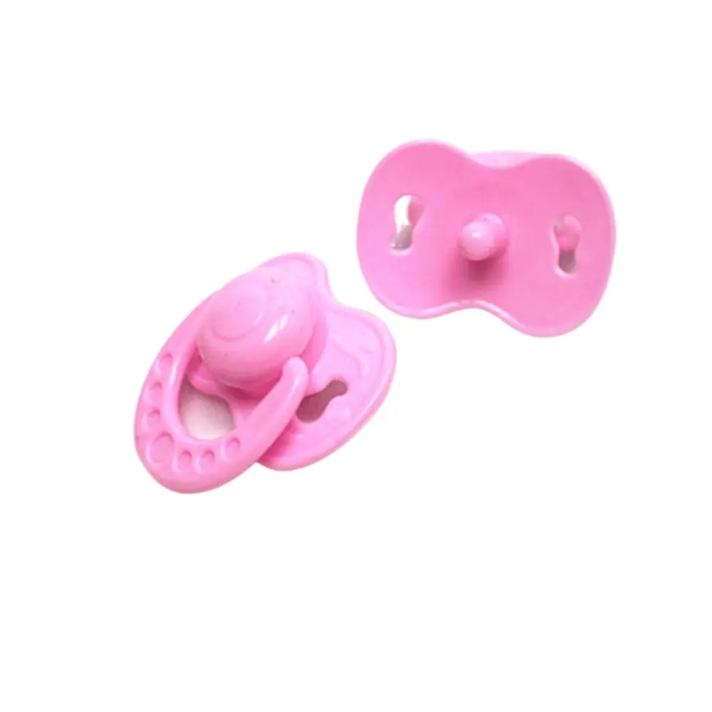 Suministros para jugar a las casitas, juego de simulación, chupete para muñecas, juegos, juguetes, alimentación, chupete en miniatura, chupete rosa de plástico, accesorios para muñecas de juguete