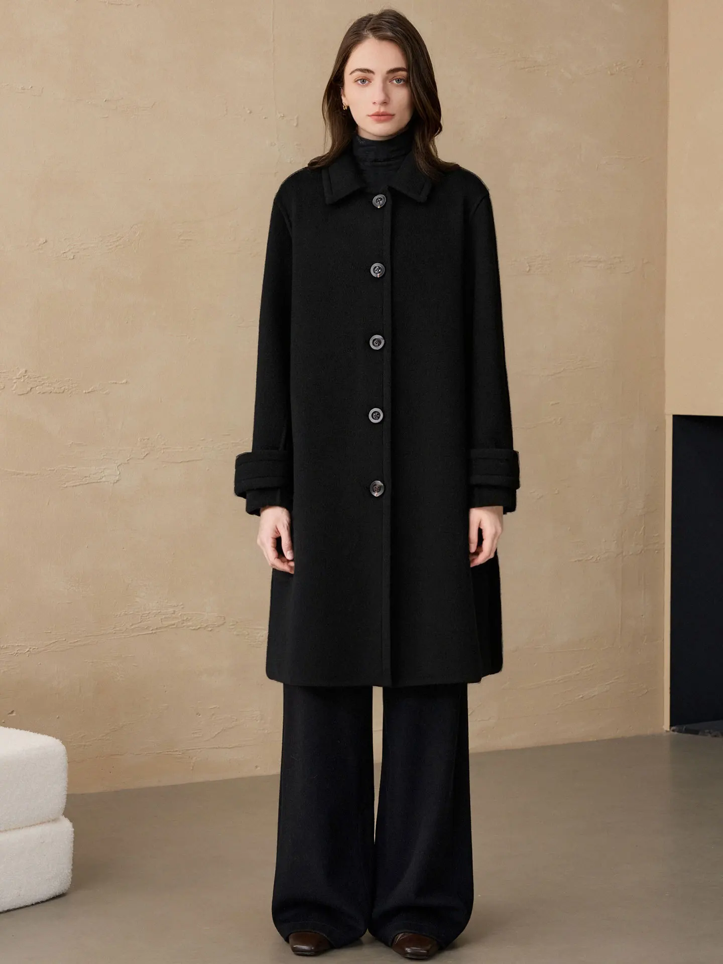 

Allingentle Single-Breasted Women's Blazer Woolen Fashion Long Jacket Street Coat Suit Blazer for Daily Outfits Customize