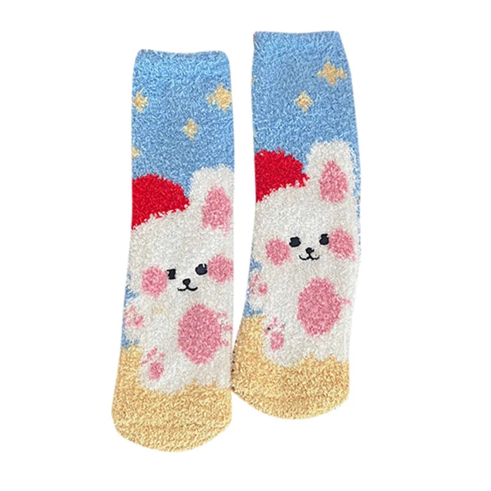 Coral Velvet Socks Women's Christmas Socks Do Not Lose Hair Thickened Plush Warm Lovely Month Sleeping Socks Home Floor Socks ﻿