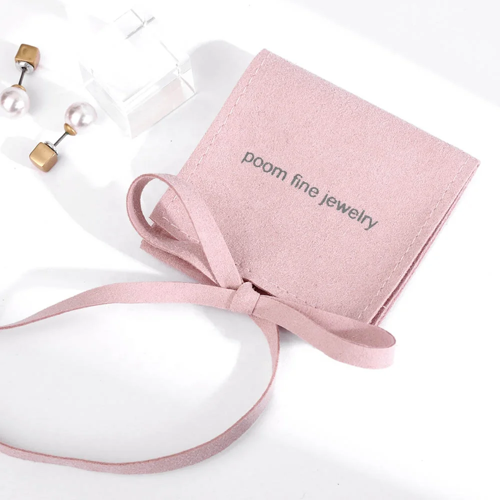 

Jewelry Packaging Pouch with Flap, Silk Printed Silver, Luxury Microfiber Envelope, Wedding, Birthday ,Shower, Engagement, 50Pcs