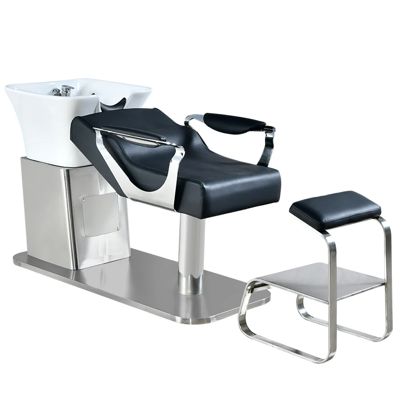 Shampoo bed, barber shop, dedicated barber shop, hair salon, shampoo bed, hair salon, dedicated stainless steel semi recliner