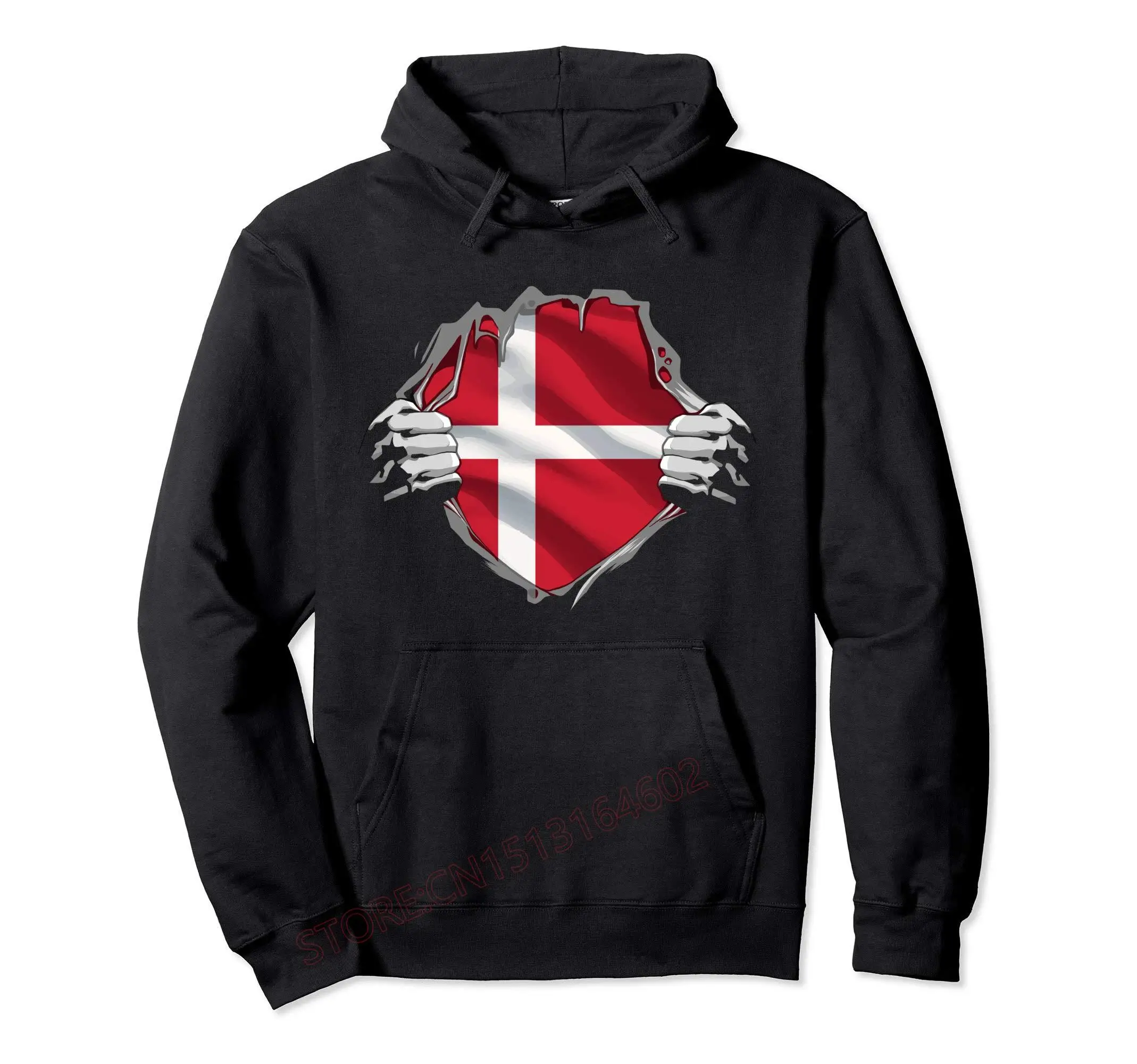 Denmark The Danish Is Here Pullover Hoodie Men Women Unisex Cotton Hoodies Hip Hop Style Sweatshirt