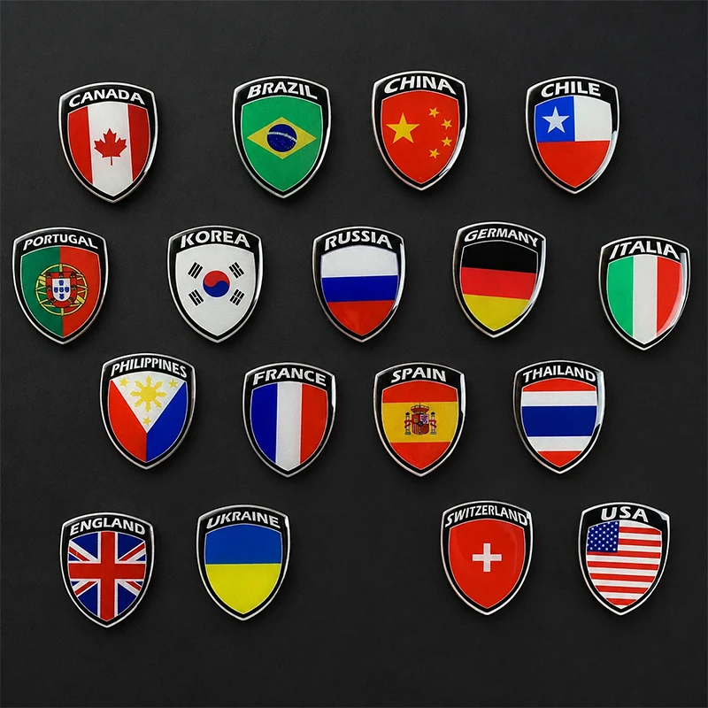 1pcs 5*4cm 3D National Flag Stickers Universal For Motorcycle Car Body Fender Interior Exterior