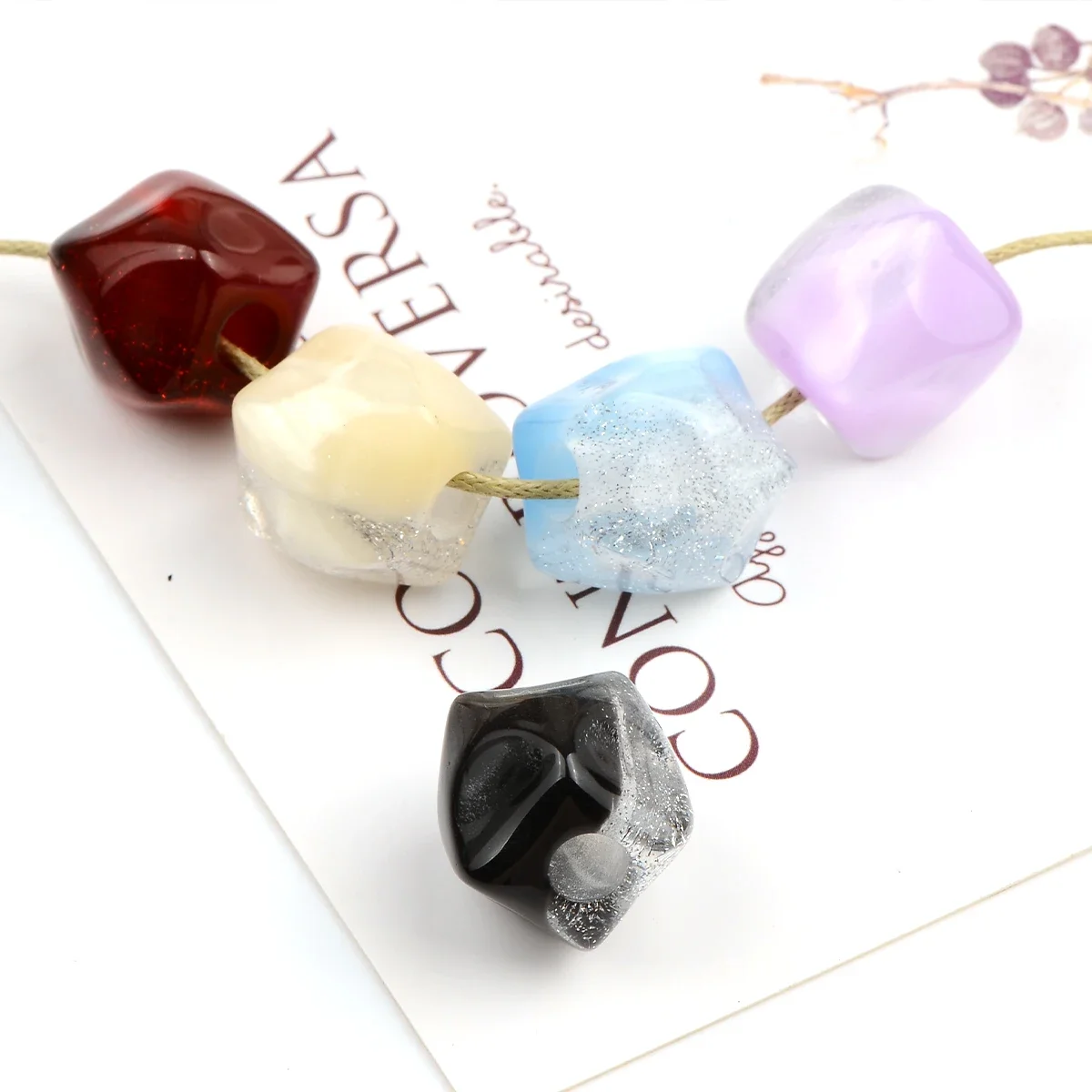 10pcs/20pcs Random Color Acrylic Beads for Jewelry Making DIY Bracelet Hair Accessories Beads & Bead Assortments