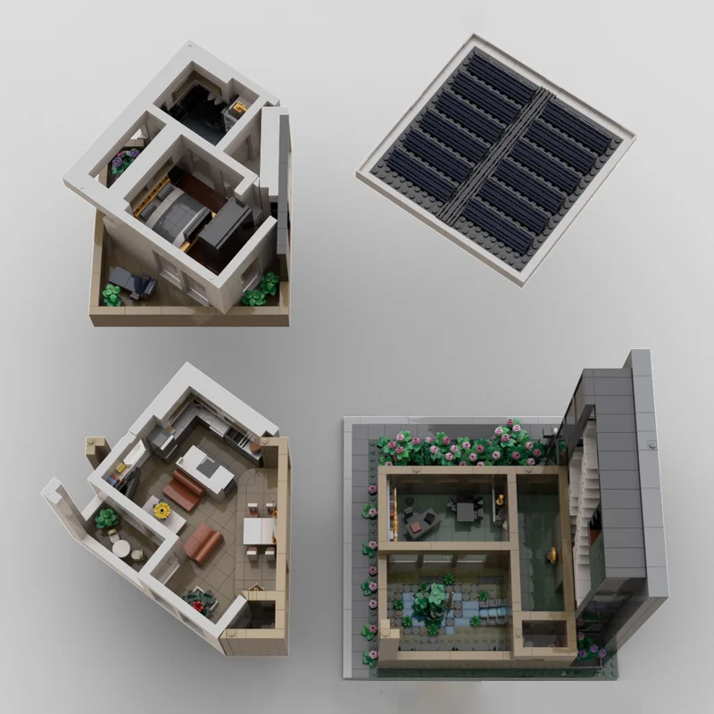 Modèle de Construction de ville modulaire Moc brique de Construction modulaire urbain Villa2 modèle blocs technologiques noël bricolage jouet Construction cadeau