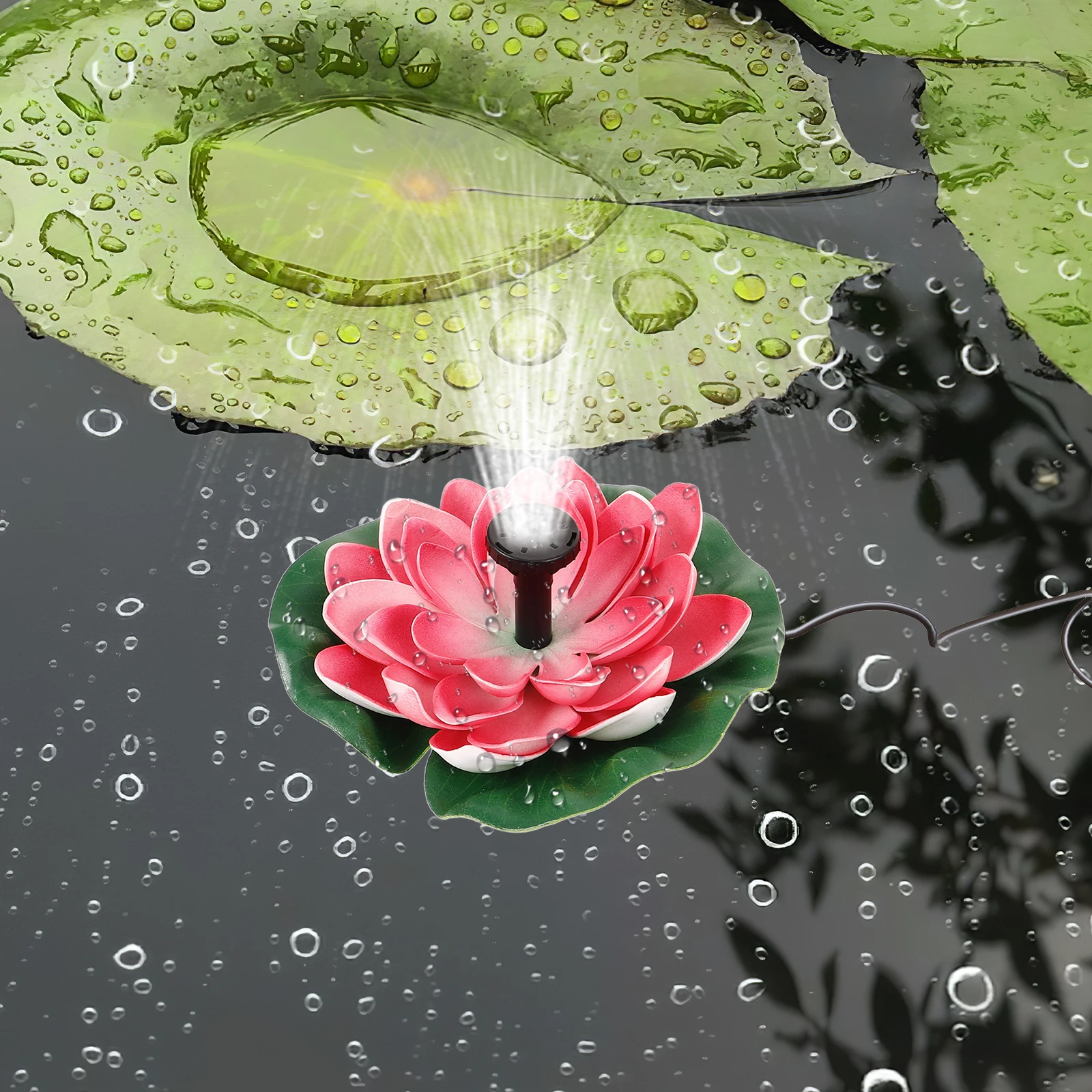 

Solar Fountain Lotus Leaf Flower Combination Outdoor Garden Pond Landscape Decor Water Pump Floating Ornament Efficient Safe Pet