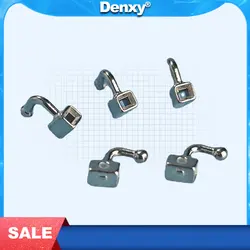Denxy 50pcs Dental Orthodontic Sliding Hooks Right/Left Dental Orthodontic Crimpable Hook Dental Attachments Ortho Brackets