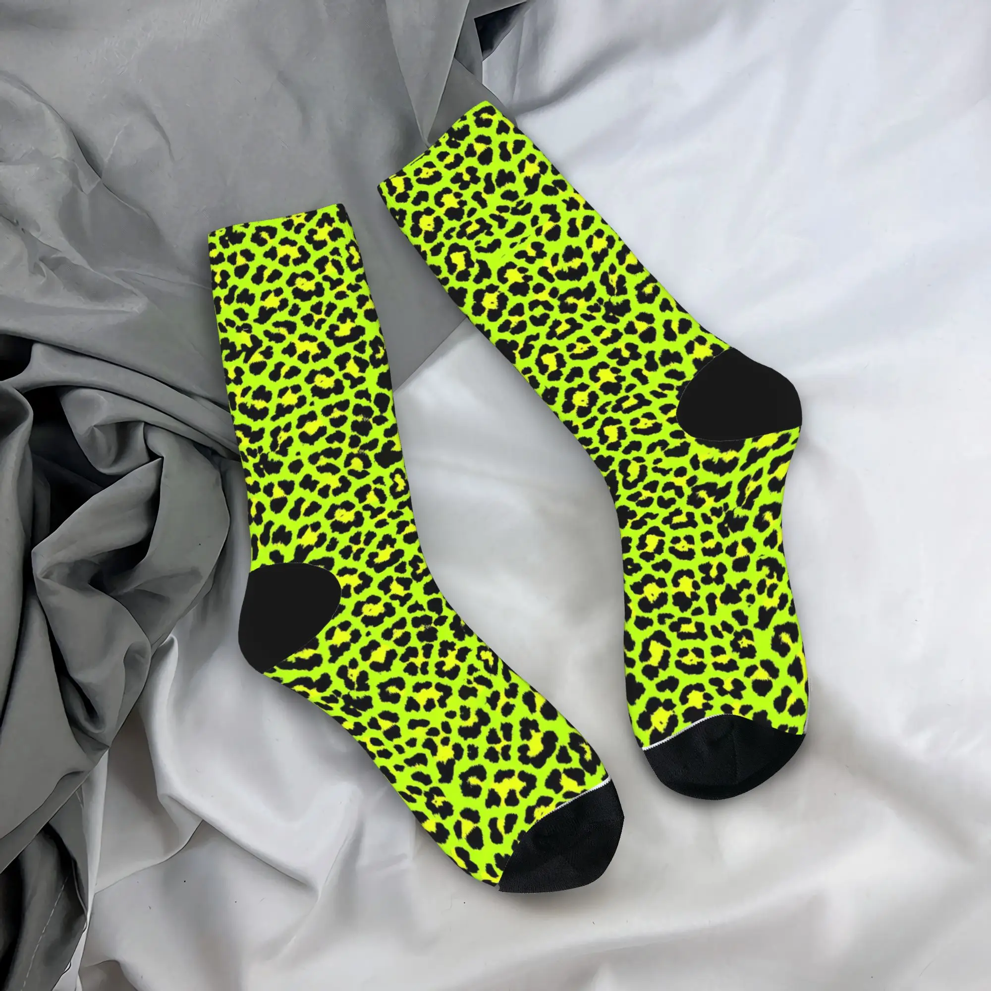 

Green Punk Rock Leopard Print Socks Printed Stockings Anti Slip Adults Men Socks Quality Autumn Harajuku Climbing Socks