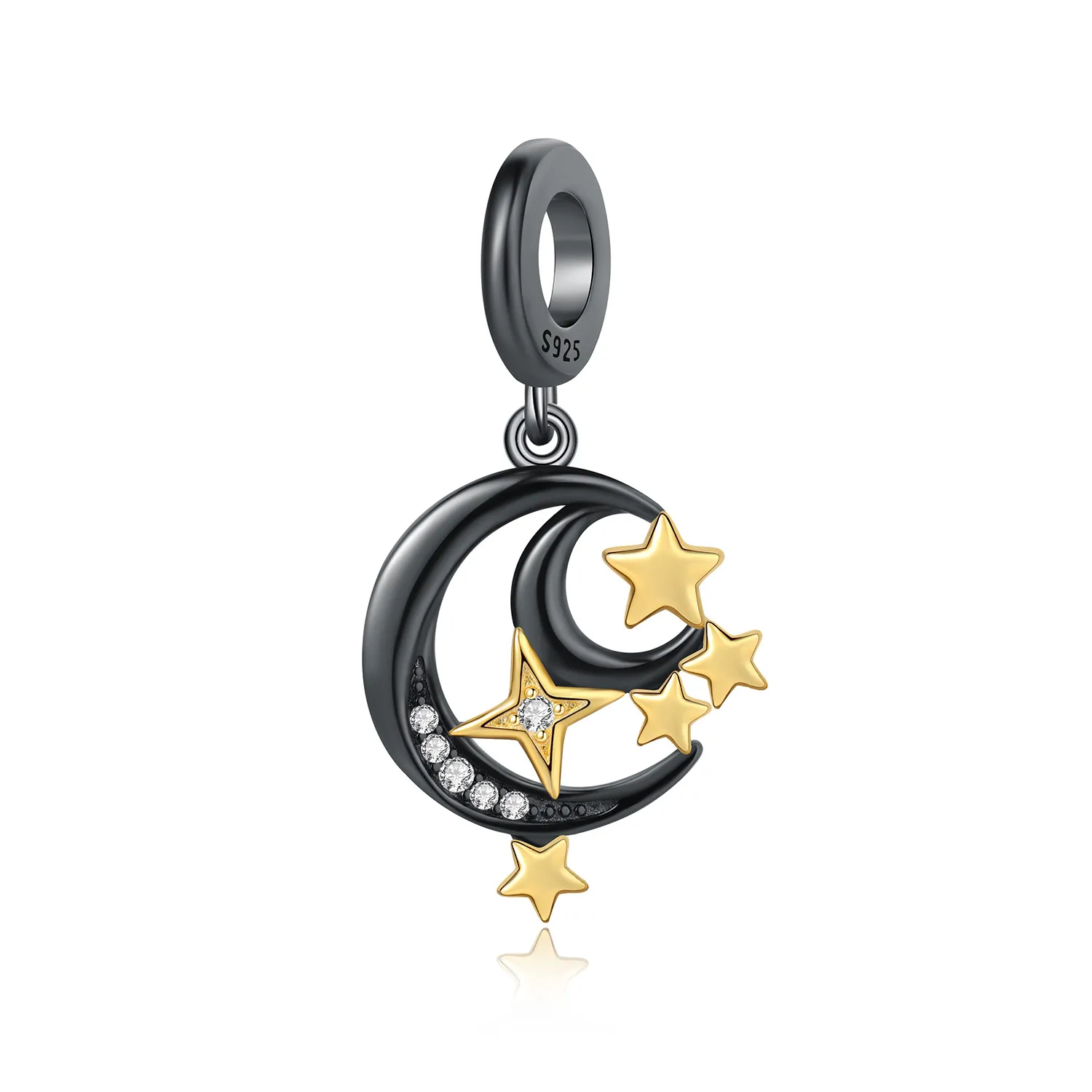 

Original 925 Sterling Silver Charms Luxury Star-gem Moon Sun Pendant Beads Fit Bracelet Diy Women Making Delicate Gift