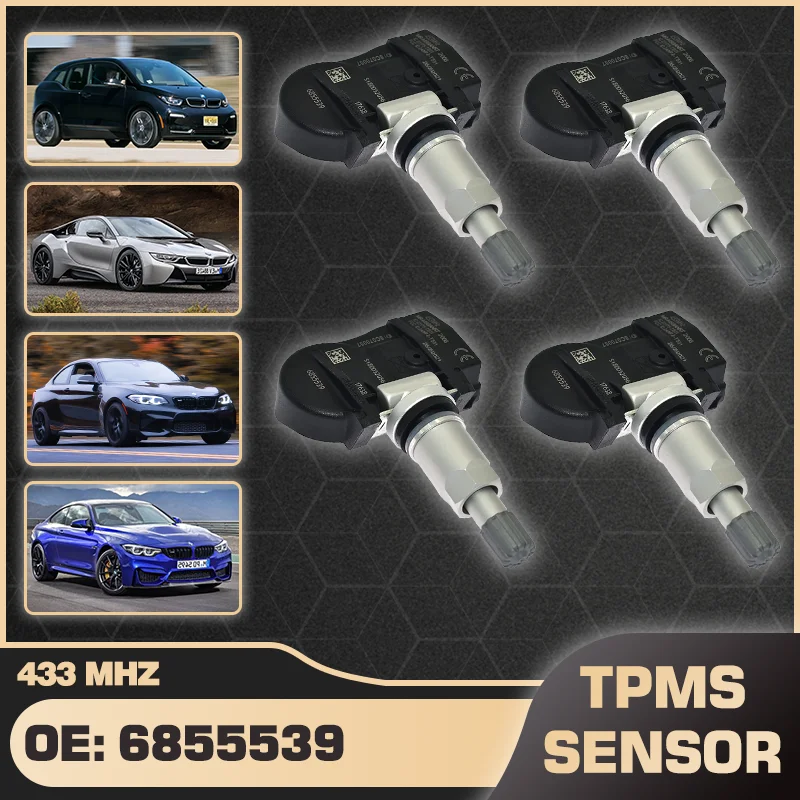 1/4PCS Car Tire Pressure Sensor TPMS 6855539 433MHz For BMW F20 F21 F22 F23 F30 F31 F34 F35 F36 F45 F46 6856209 6881890 70735510