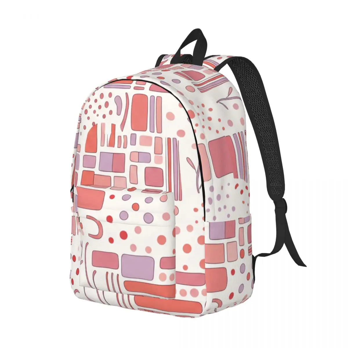 BP-AE-0323 - Allover Polka Dot Dot Checker Rounded Rectangle - Minimal Clean - Pink White