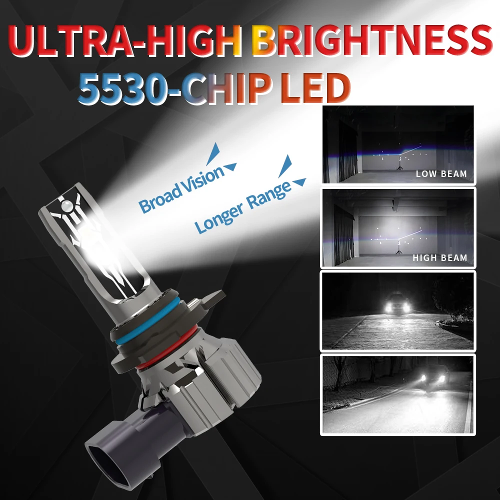 2pcs HIR2 9012 PX22d Led Headlight Canbus Car Bulb Moto White Fog