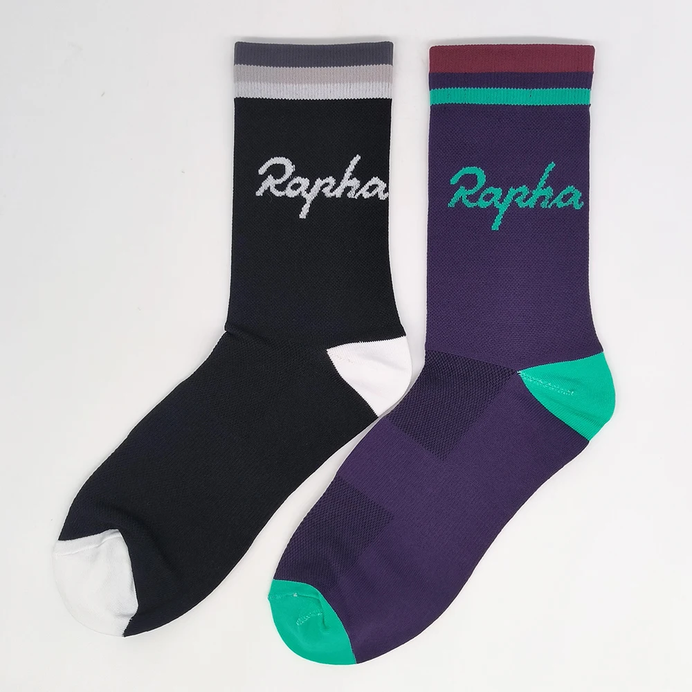 2 pairs of socks in different colors, combined for sports cycling, cycling, basketball, running, hiking, and shock absorption