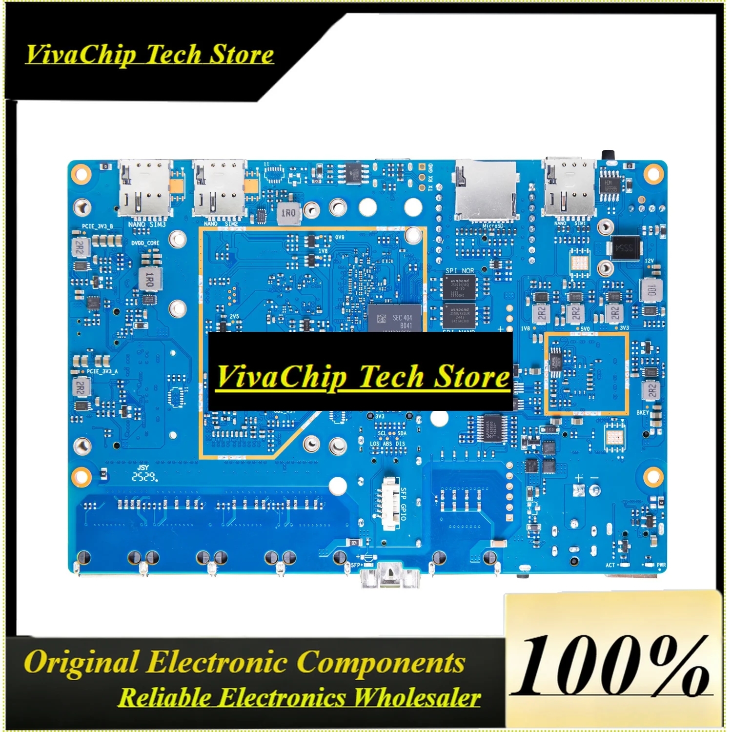 VivaBanana Pi BPI-R4 Lite MediaTek MT7987A 2GB DDR4 8GB EMMC 256MB SPI-NAND Smart Router Home Automation Wifi 7 Wireless Router