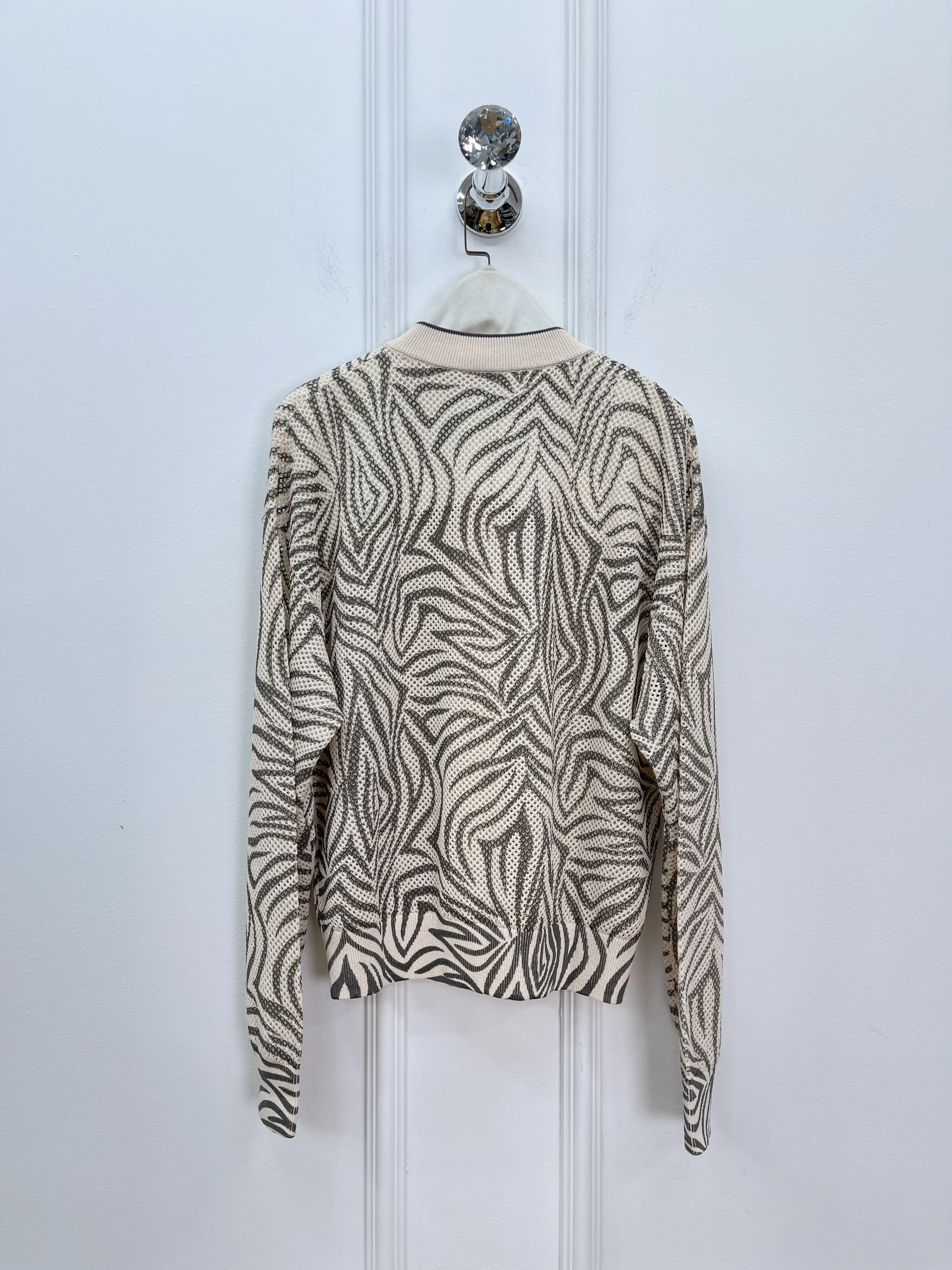 Herfst en winter nieuwe hoogwaardige mode casual bedrukte gebreide vest met ritssluiting voor dames