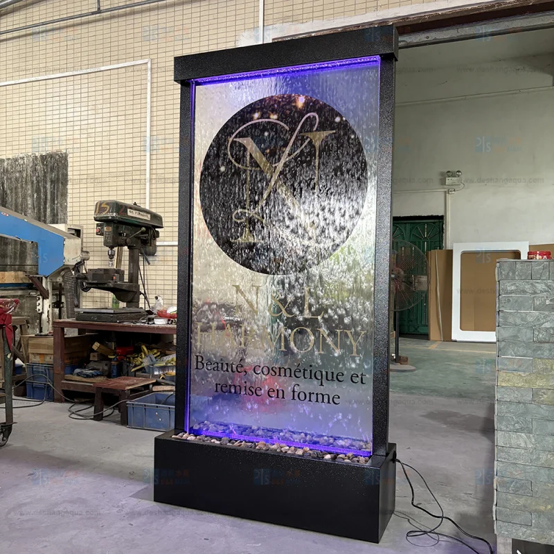 مخصص. نافورة شلال معاصرة داخلية مخصصة سبا فندق جدار زجاجي مطعم مركز تسوق مخصص