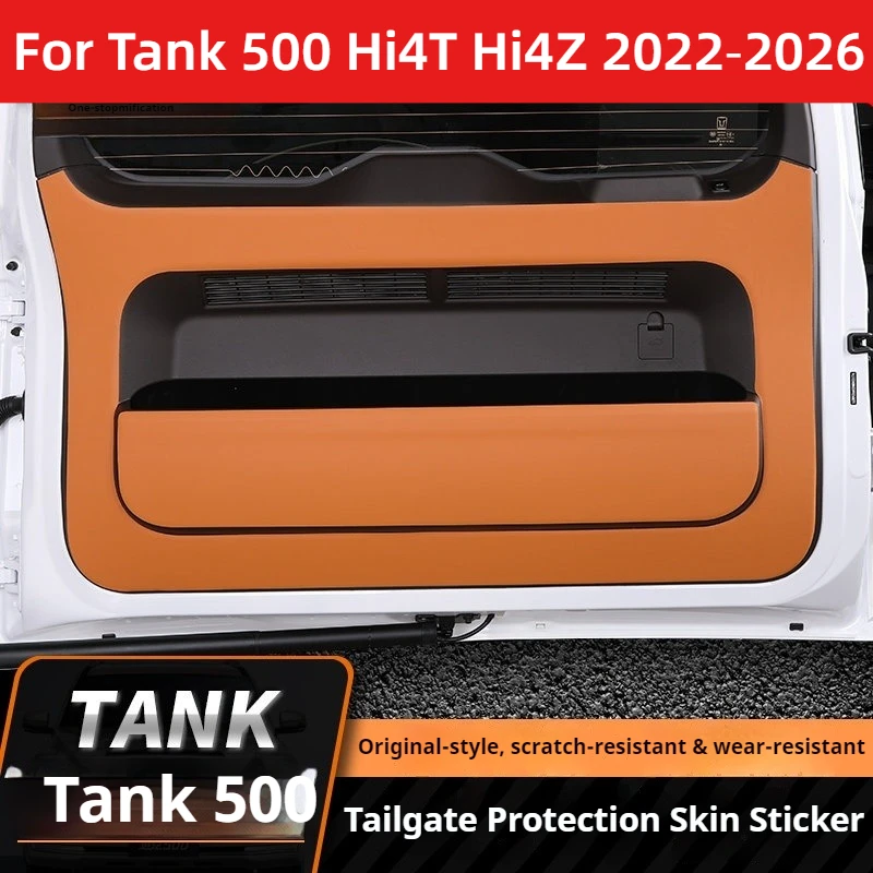 For Tank 500 Hi4T Hi4Z 2022‑2026 Leather Rear Gate Protective Mat Anti‑Scratch Tailgate Liner Interior Car Accessories