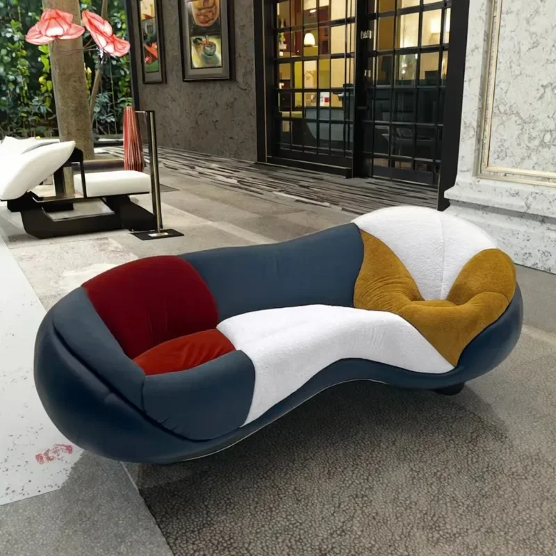 Luxury Villa Style Abstraction Suite Stretchable Tufted Sofa Apartment Hotel Villa