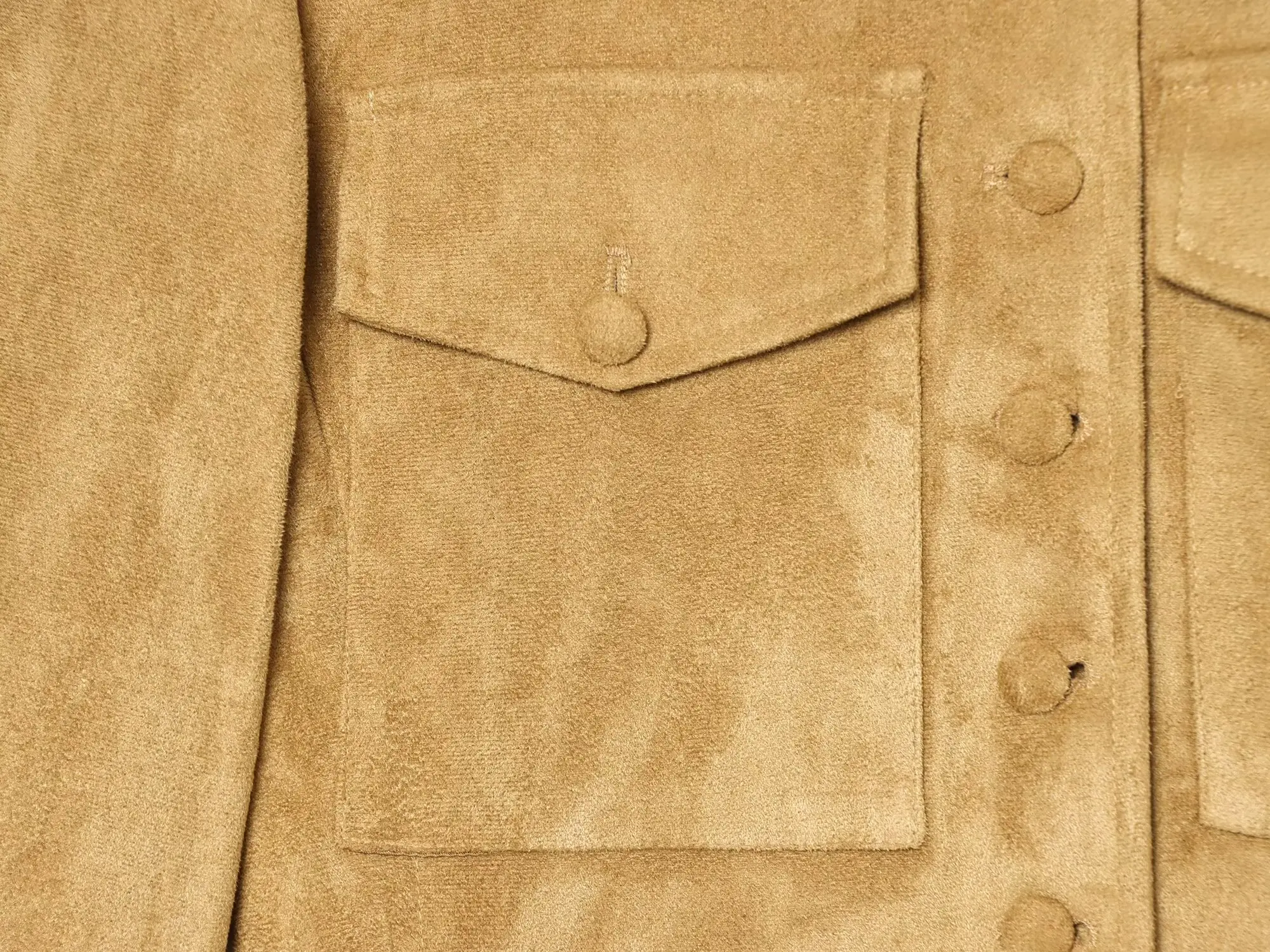 BSAY 2026 Herbst Amerikanische Vintage Damen Wildlederjacke Stehkragen Epauletten Mehrere Taschen Knopfverschluss Vorne Tailliert Retro Oberbekleidung – Detail 7