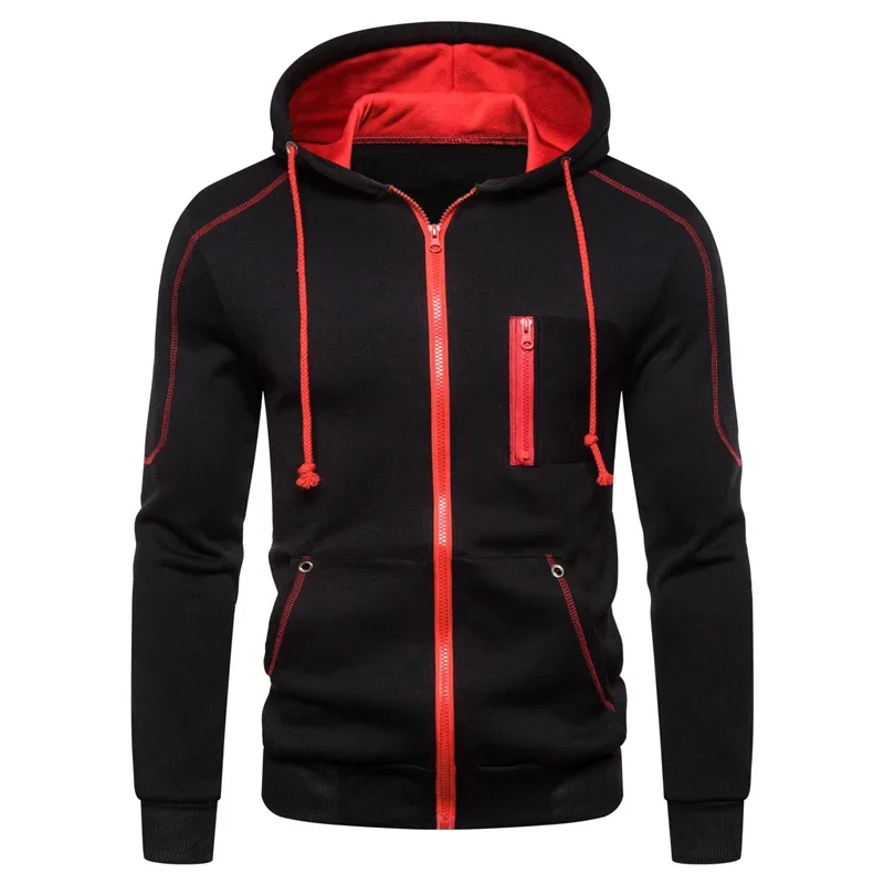 2024 New Arrival Mens Zipper Hoodies High Quality Male Daily Casual Sports Hooded Coats Four Seasons Motorcycle Jackets