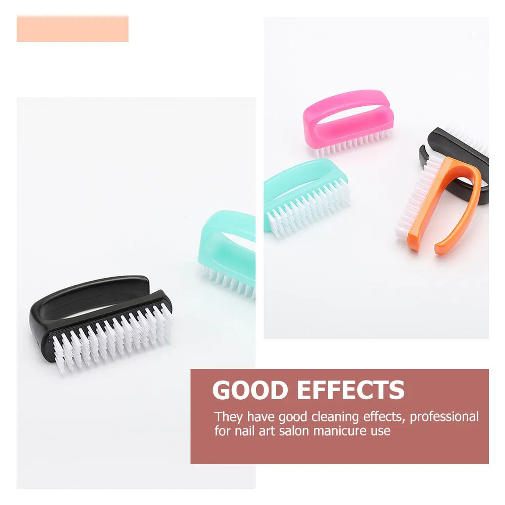 

4 Pcs Nail Brush Professional with Handle Multifunction Home Use Fingernail Cleaning Pp Silk Dusting