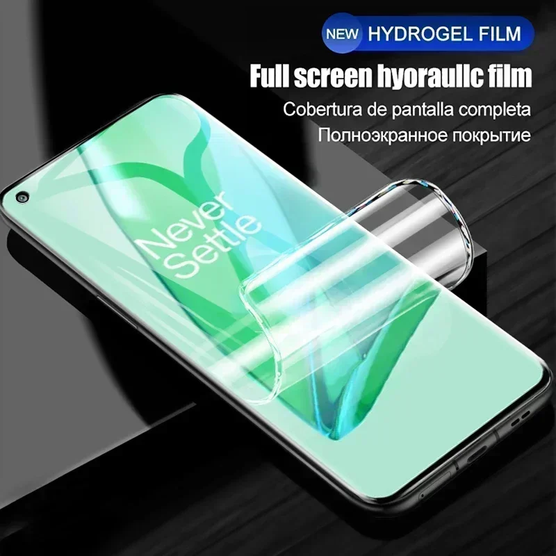 Película de hidrogel curvada de cobertura completa, Protector de pantalla para OnePlus 11, 9, 10 Pro, 9R Nord 2, 8, 8T, 7T, 7, 6T, 6 Pro, accesorios sin cristal, 3 piezas