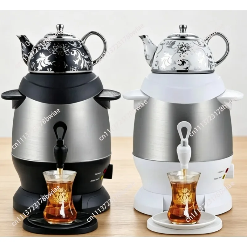 White Ceramic Enamel Electric Samovar Thermostat Kettle for Tea Making