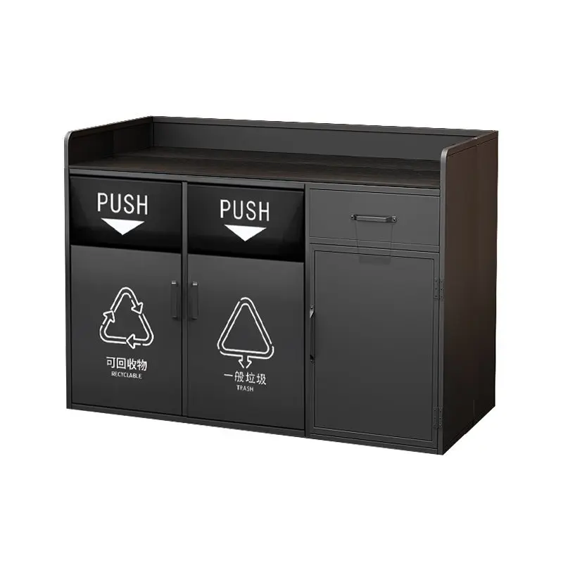 

Wrought iron garbage cabinet Commercial Internet cafe Burger shop Sorting trash can Bar Restaurant Hidden cabinet trash Large