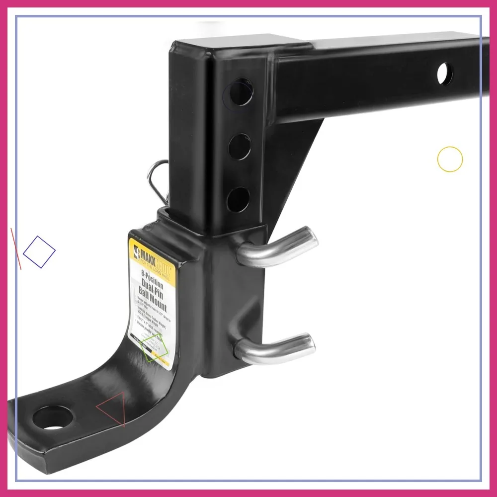 

8-Position Adjustable Trailer Hitch - 5000 lbs Capacity, Black Finish for Secure Towing