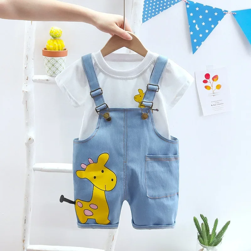 Sommer Jungen Kurzarm Anzug Kleidung Mode niedlichen Jungen Baby T-Shirt Cartoon Hose 2 Stück Kleidung Set