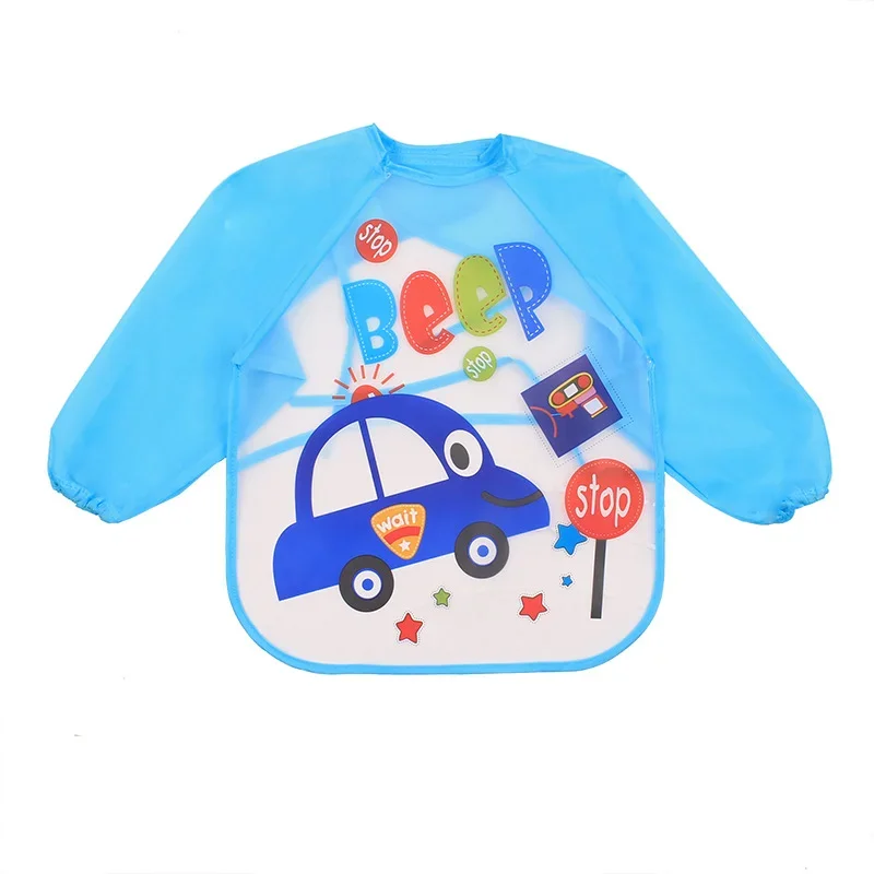 Baby Burp Cloths Waterproof EVA Full Sleeve Bibs Cloth Children Apron Feeding Smock Eating Breastplate Kid Baby Bavoir Clothing image 4