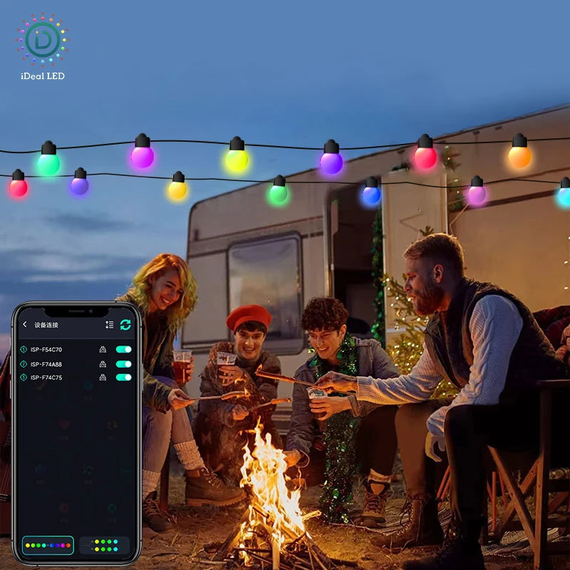 G40-Guirxiété lumineuse Bluetooth étanche RVB pour l'extérieur, décoration de jardin ou de Noël